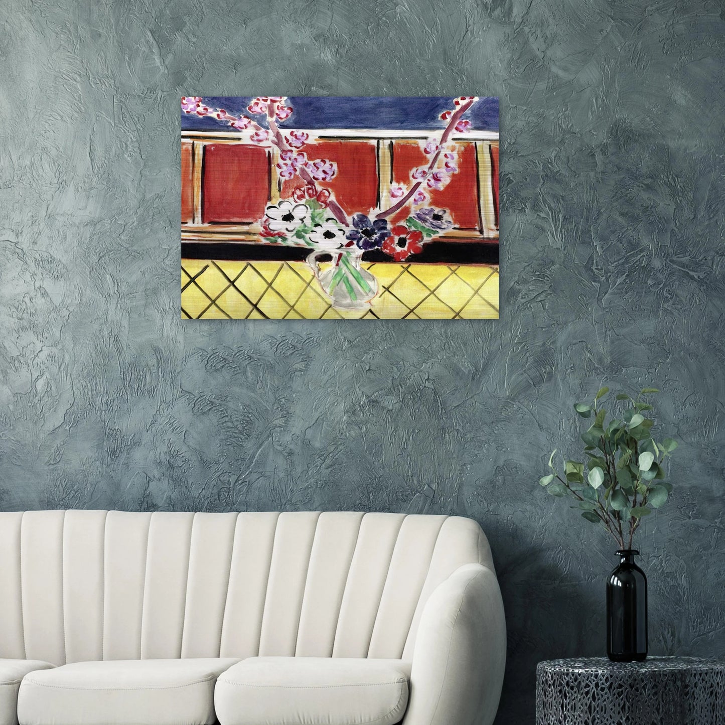 ANEMONES AND PEACH BLOSSOMS 1944 - Henri Matisse Brushed Aluminum Print - 70x100 cm / 28x40 inches | Henri Matisse Aluminum Print | Henri Matisse Prints