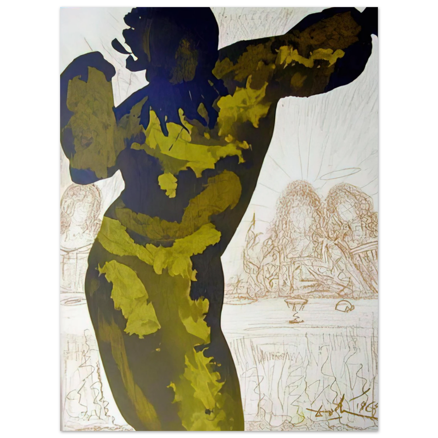 Salvador Dali - ET POST BUCCELLAM INTROIVIT IN EUM SATANAS PSALMS 40 10 1964 75x100 cm / 30x40inches Fine Art Poster