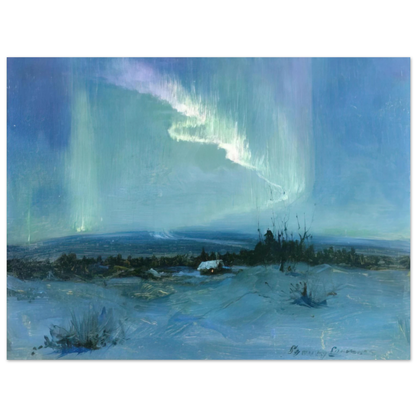 Sydney Laurence - Northern Lights - Romanticism 75x100 cm / 30x40inches Fine Art Poster