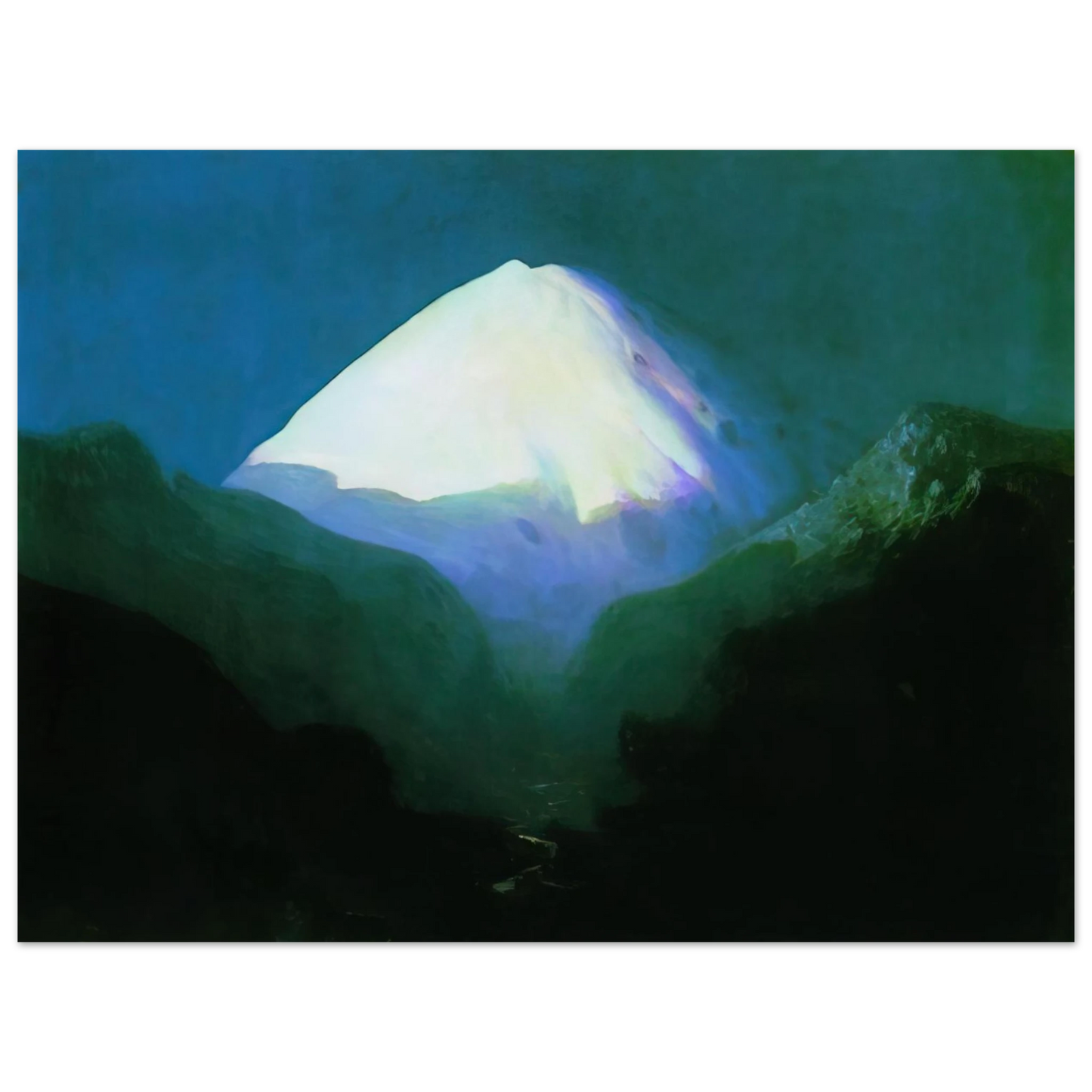 Arkhyp Kuindzhi - Elbrus. Moonlit Night 75x100 cm / 30x40inches Fine Art Poster