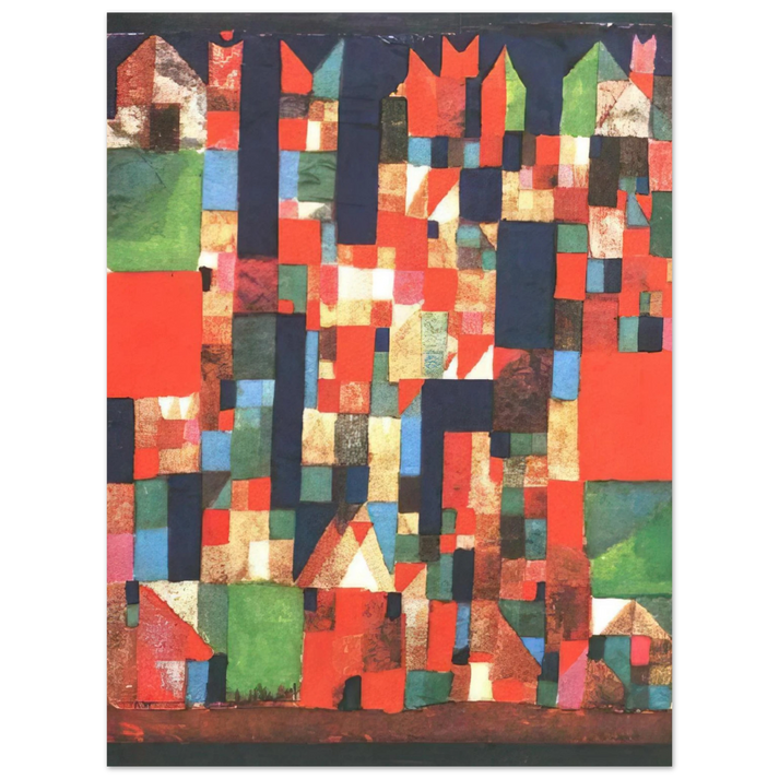 Paul Klee - CITY PICTURE WITH RED AND GREEN ACCENTS 1921 75x100 cm / 30x40inches Fine Art Poster