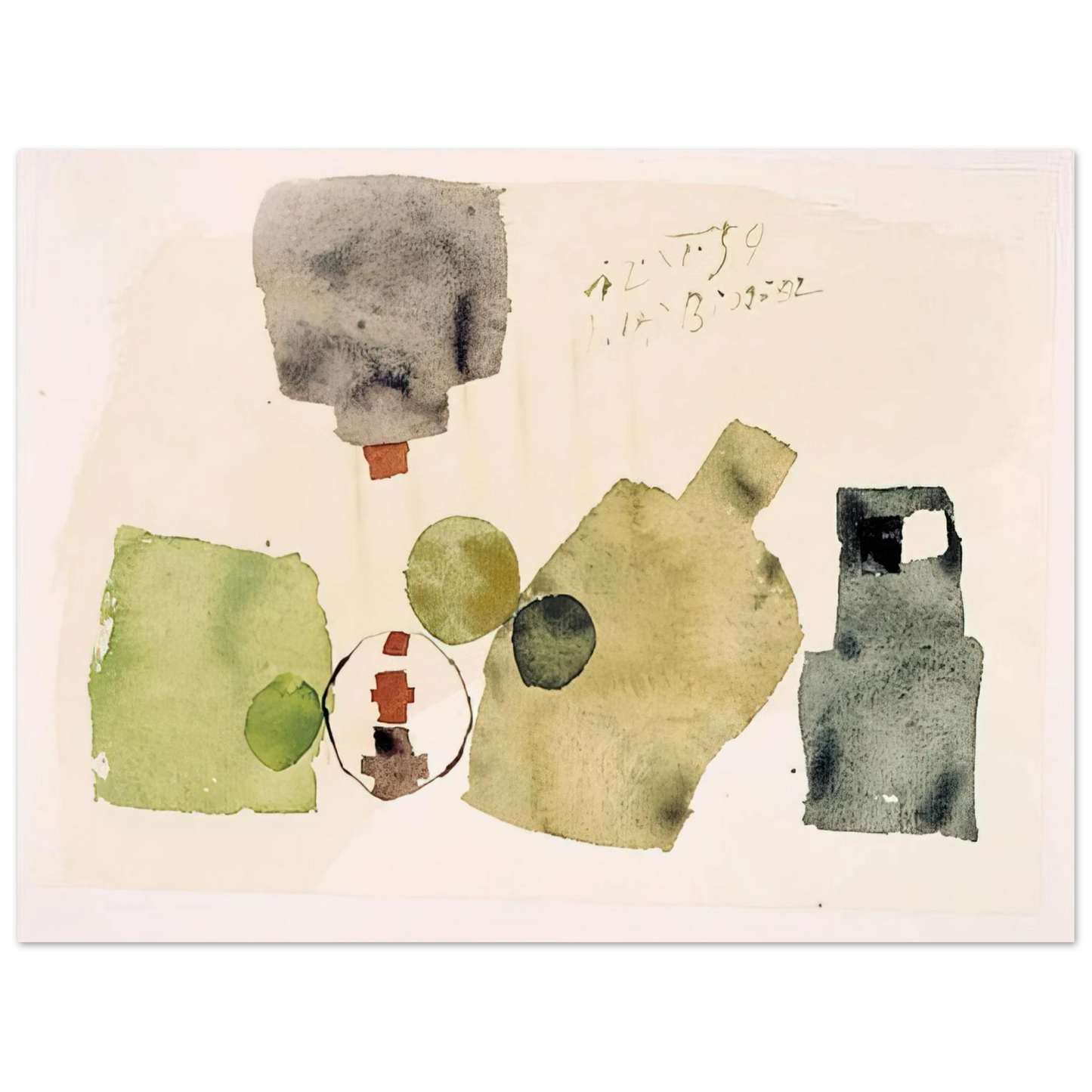 Julius Bissier - 12.XI.59 - 1959 75x100 cm / 30x40inches Fine Art Poster
