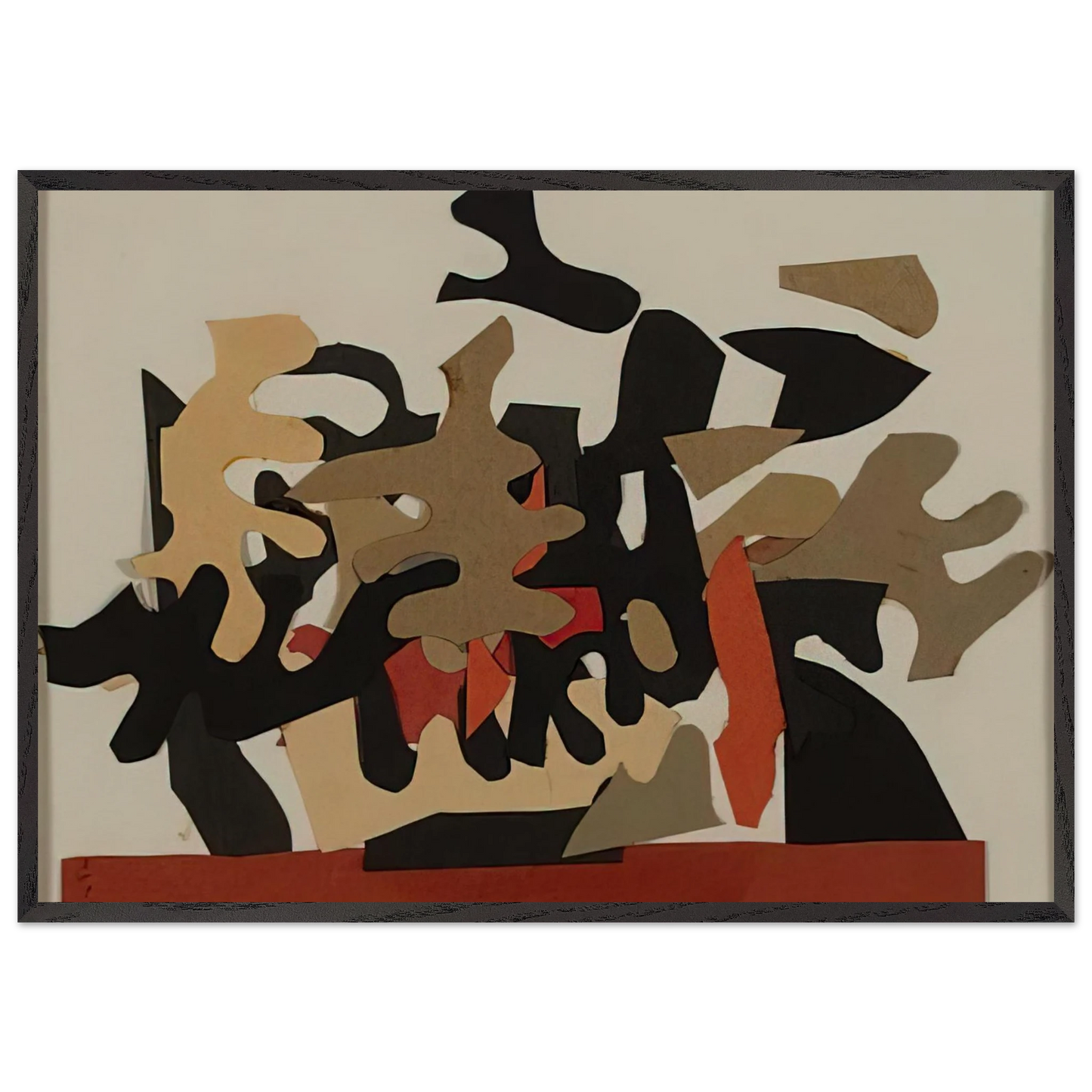 Red Boat - 1964 - Robert Goodnough 70x100 cm / 28x40 inches Framed Art Print – Black Wooden Frame
