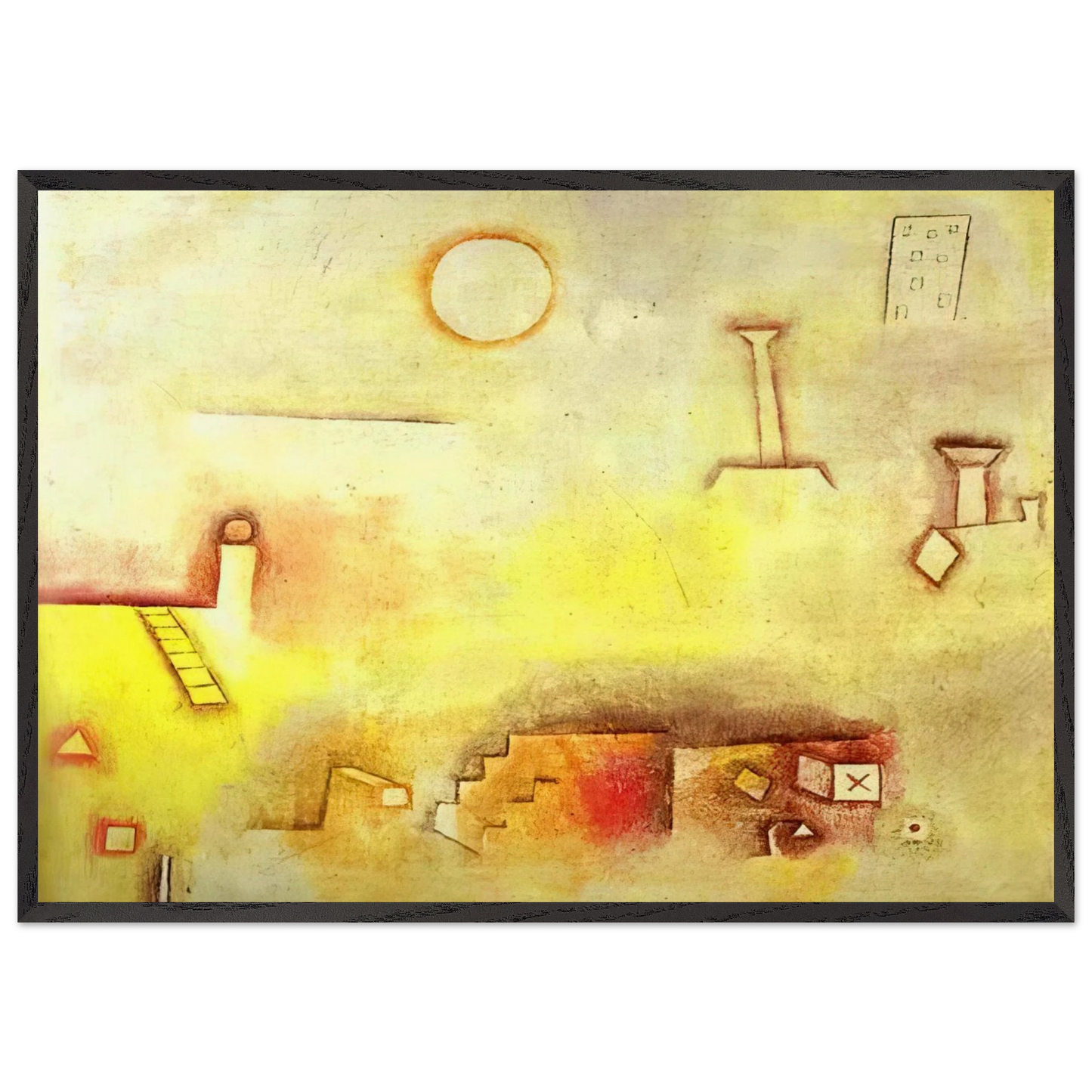 RECONSTRUCTING 1926 - Paul Klee 70x100 cm / 28x40 inches Framed Art Print – Black Wooden Frame