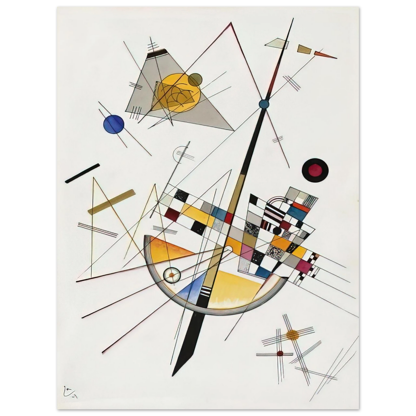 Wassily Kandinsky - DELICATE TENSION NO 85 1923 75x100 cm / 30x40inches Fine Art Poster