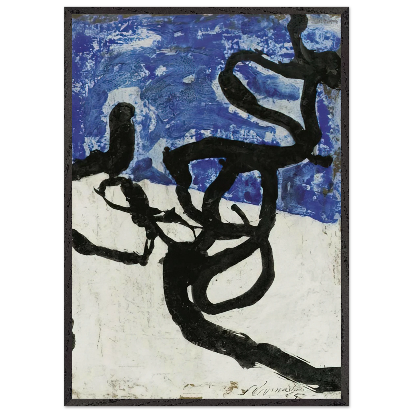 Untitled - Tachisme N6 - Emil Schumacher 70x100 cm / 28x40 inches Framed Art Print – Black Wooden Frame