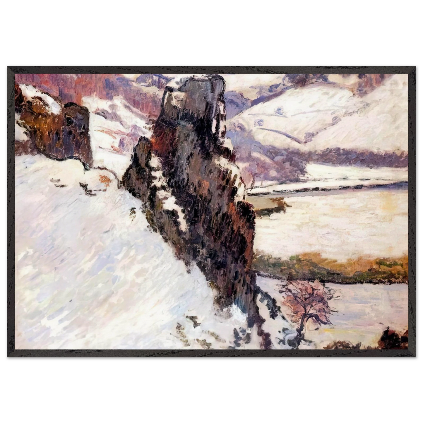Creuse under the snow - 1890 - Armand Guillaumin 70x100 cm / 28x40 inches Framed Art Print – Black Wooden Frame