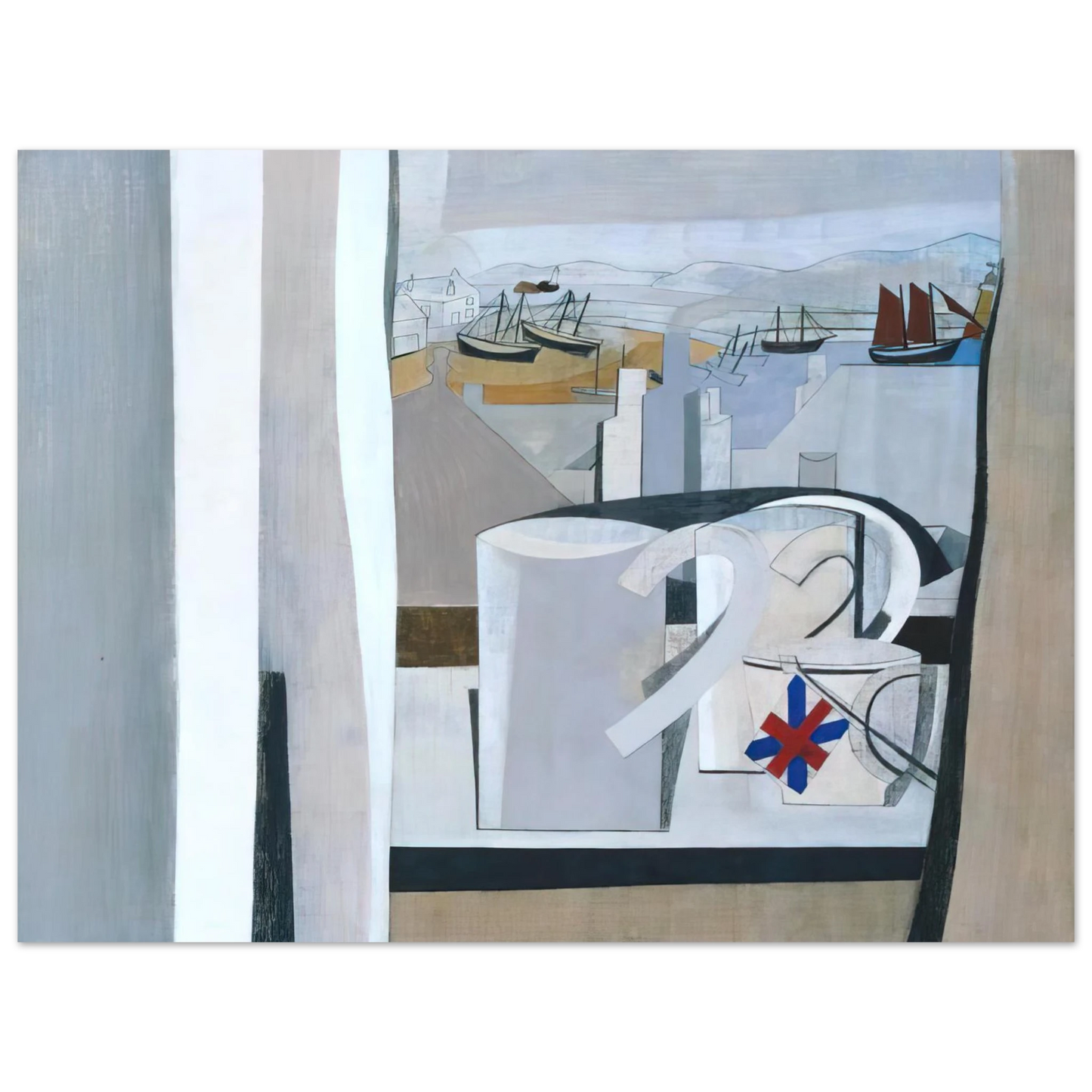 Ben Nicholson - 1943-45 St Ives, Cornwall - 1945 75x100 cm / 30x40inches Fine Art Poster