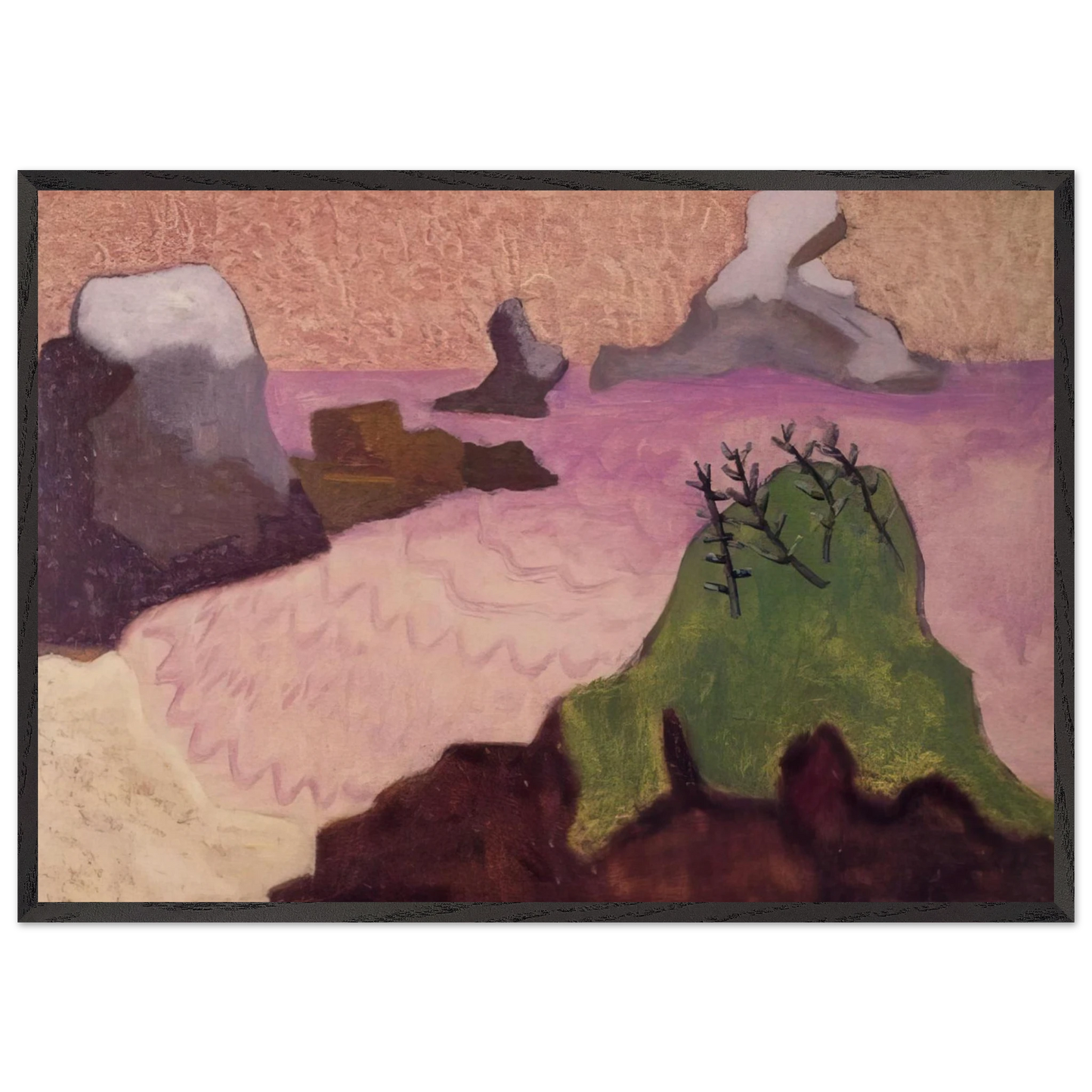 Oregon Coast - 1947 - Milton Avery 70x100 cm / 28x40 inches Framed Art Print – Black Wooden Frame