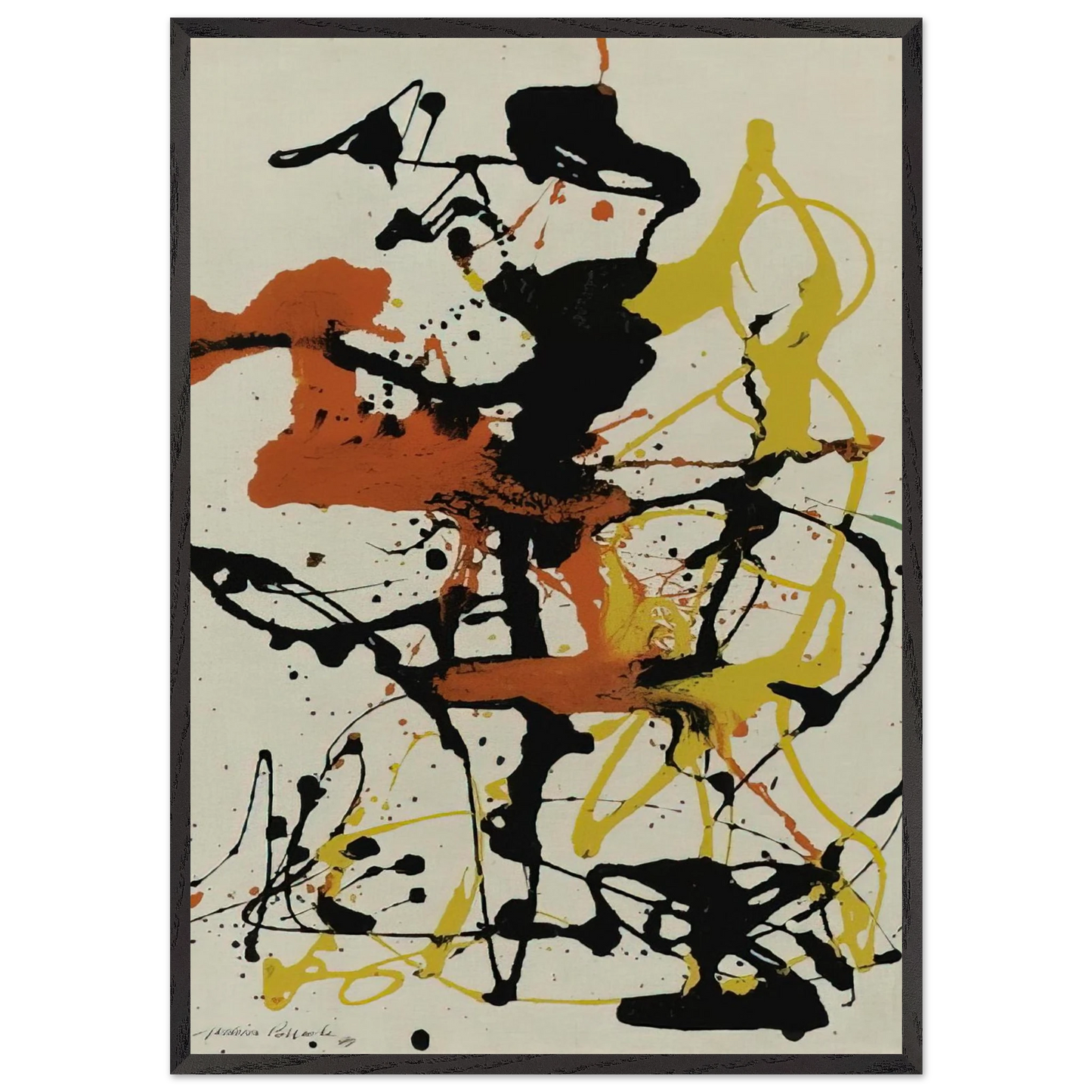 NUMBER 26 1949 - Jackson Pollock 70x100 cm / 28x40 inches Framed Art Print – Black Wooden Frame