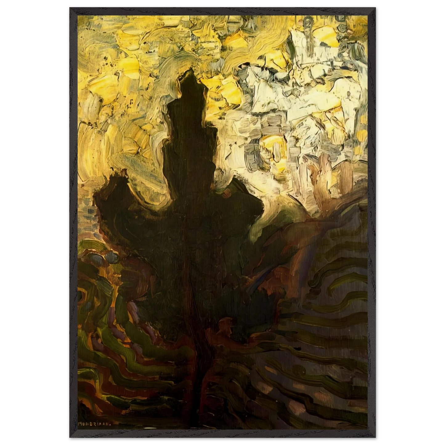 Untitled N39 - Piet Mondrian 70x100 cm / 28x40 inches Framed Art Print – Black Wooden Frame