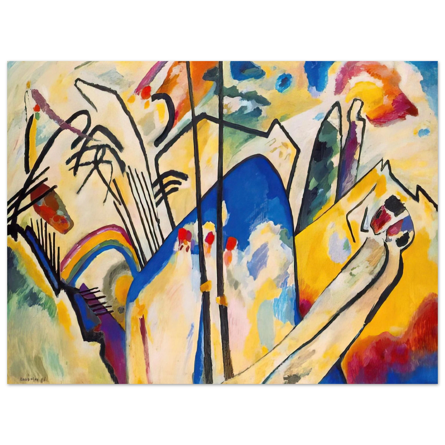 Wassily Kandinsky - COMPOSITION IV 1911 75x100 cm / 30x40inches Fine Art Poster