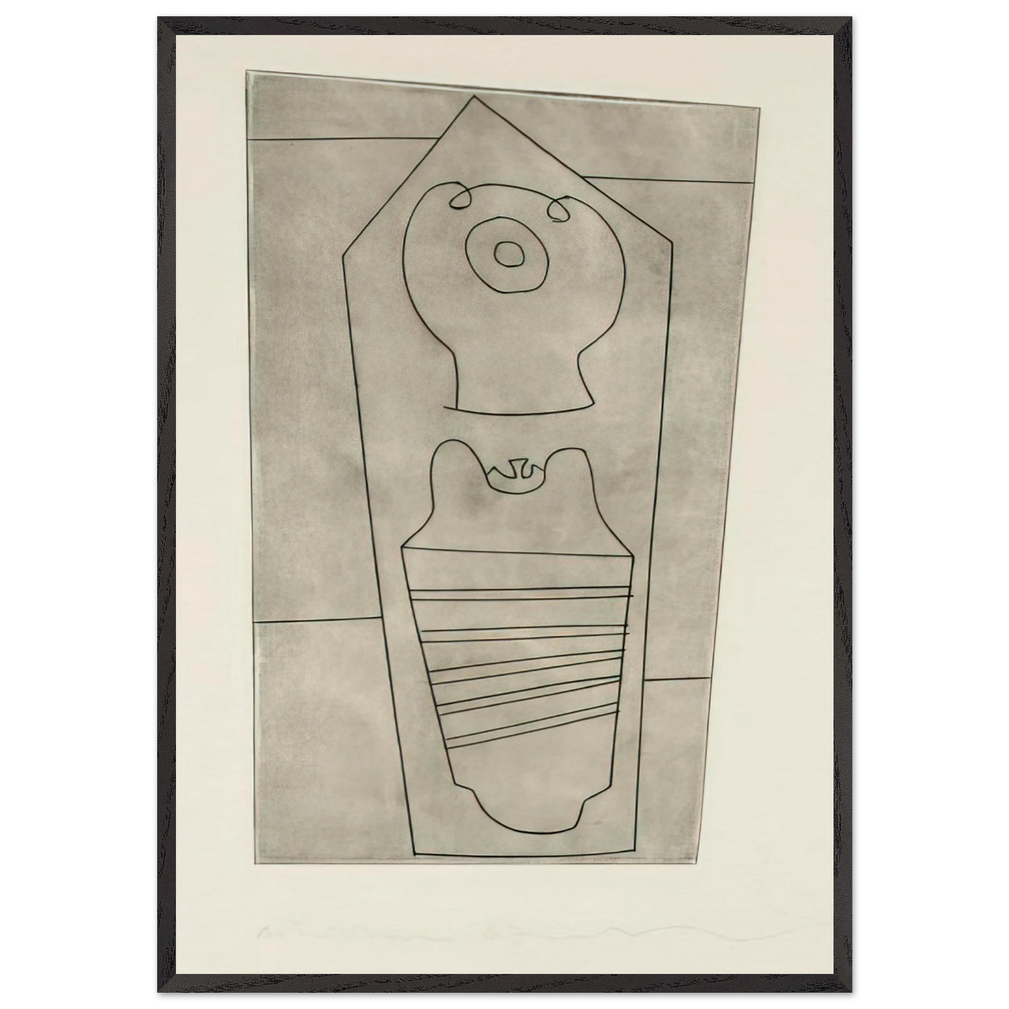 Turkish form - 1967 - Ben Nicholson 70x100 cm / 28x40 inches Framed Art Print – Black Wooden Frame