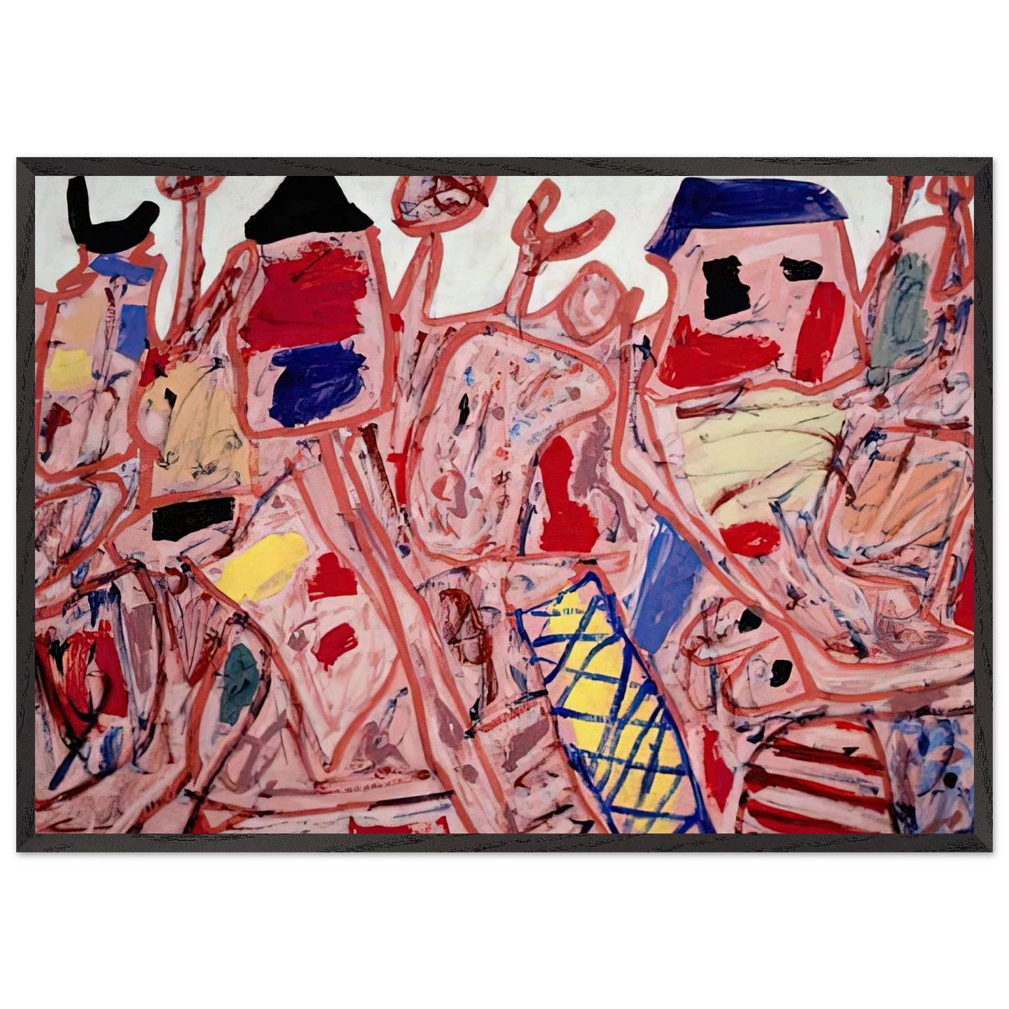 SUCCESSFUL CAMPAIGN - Jean Dubuffet 70x100 cm / 28x40 inches Framed Art Print – Black Wooden Frame