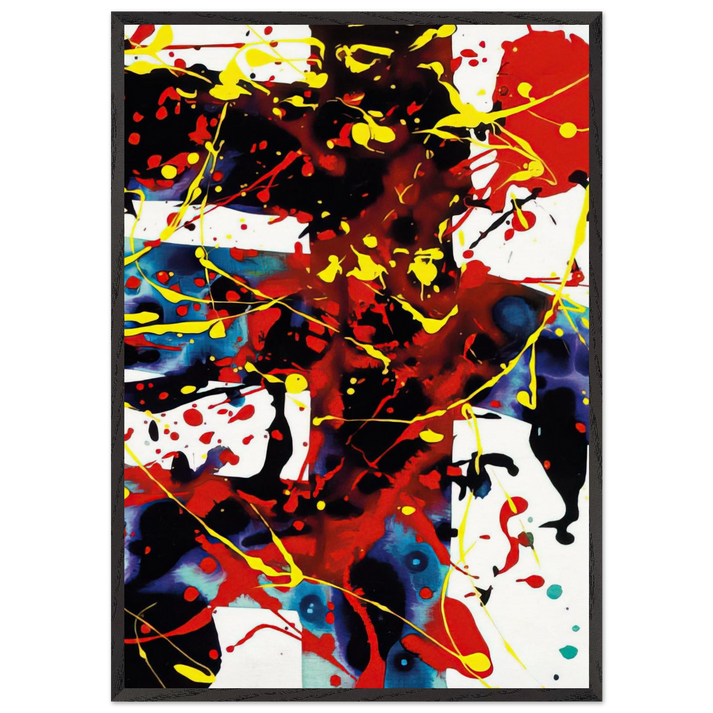 Untitled SFP94-49 SFF 1723 - Sam Francis 70x100 cm / 28x40 inches Framed Art Print – Black Wooden Frame