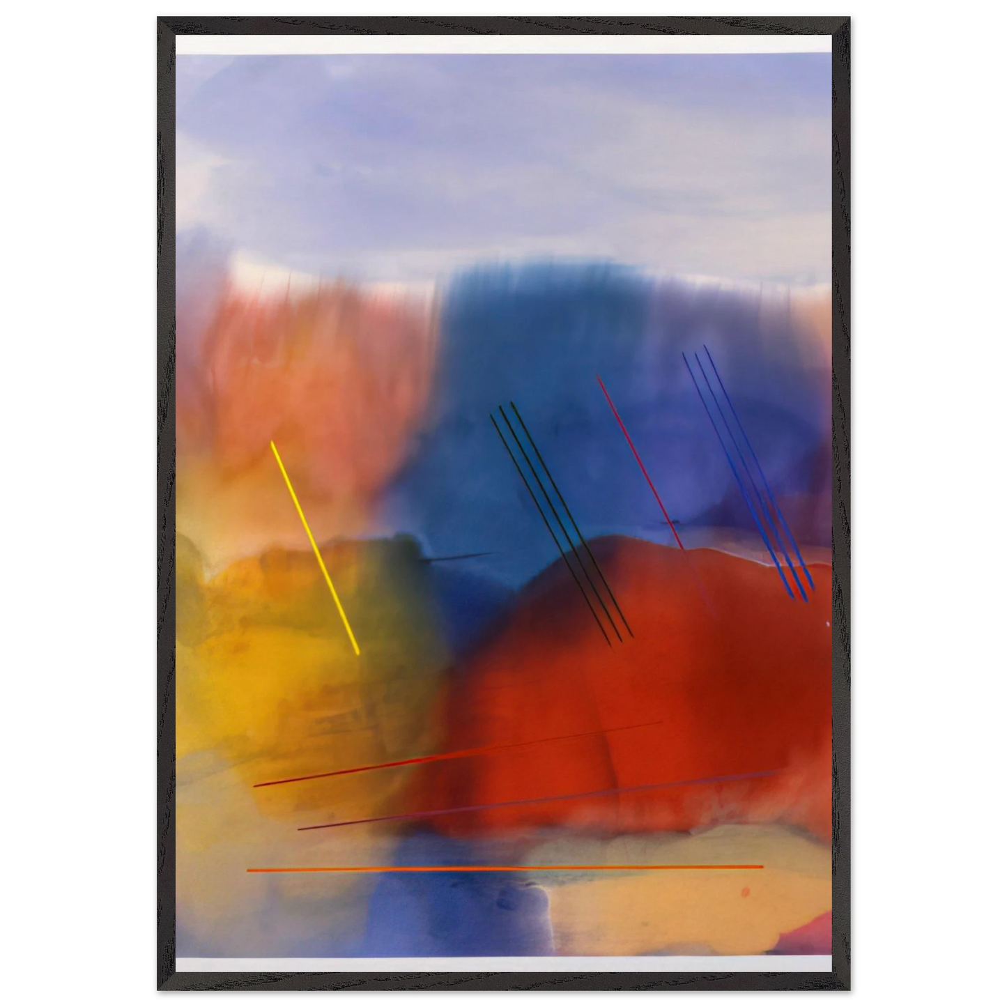 Free Spirit - 1991 - Ronnie Landfield 70x100 cm / 28x40 inches Framed Art Print – Black Wooden Frame
