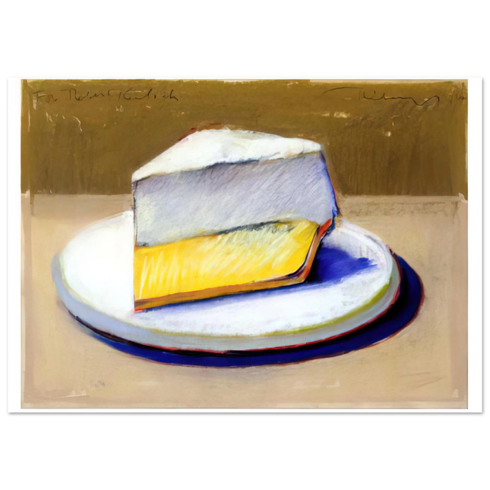 Wayne Thiebaud - Lemon Meringue Pie - 1964 Wall Art - 30x40 cm / 12x16 inches - Premium Wooden Framed Poster With Fine Art Paper-canvas - Black frame