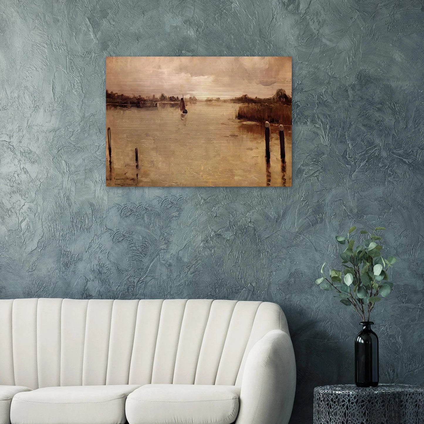 SPAARNWOUDE ISLAND 1883 - Theo van Rysselberghe Brushed Aluminum Print - 70x100 cm / 28x40 inches | Theo van Rysselberghe Aluminum Print | Theo van Rysselberghe Prints
