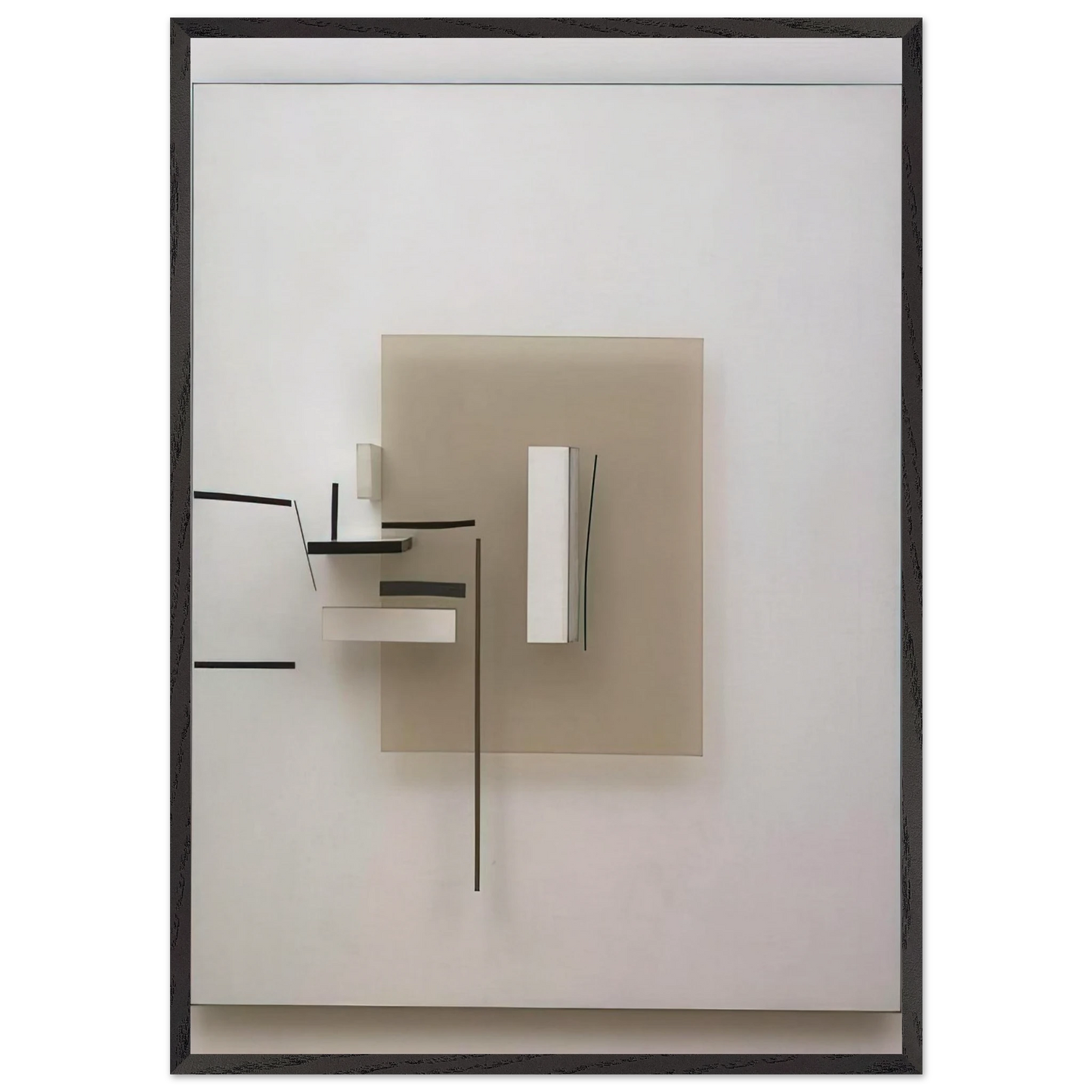 SYNTHETIC CONSTRUCTION WHITE AND BLACK 1966 - Victor Pasmore 70x100 cm / 28x40 inches Framed Art Print – Black Wooden Frame