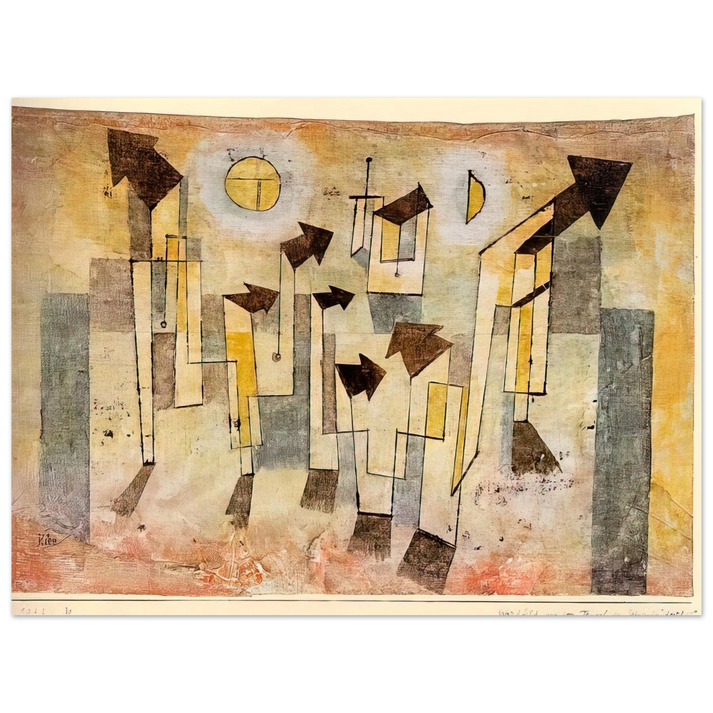 Paul Klee - WALL PAINTING FROM THE TEMPLE OF LONGING 1922 75x100 cm / 30x40inches Fine Art Poster