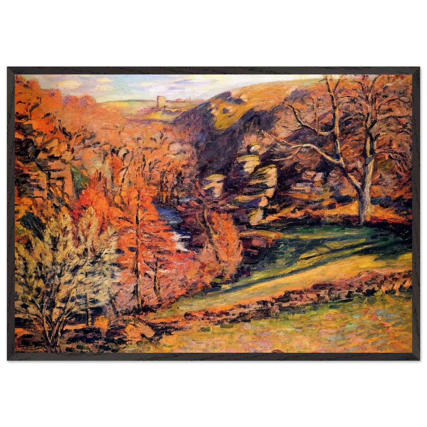 Madness Ravine Crozant - Armand Guillaumin 70x100 cm / 28x40 inches Framed Art Print – Black Wooden Frame
