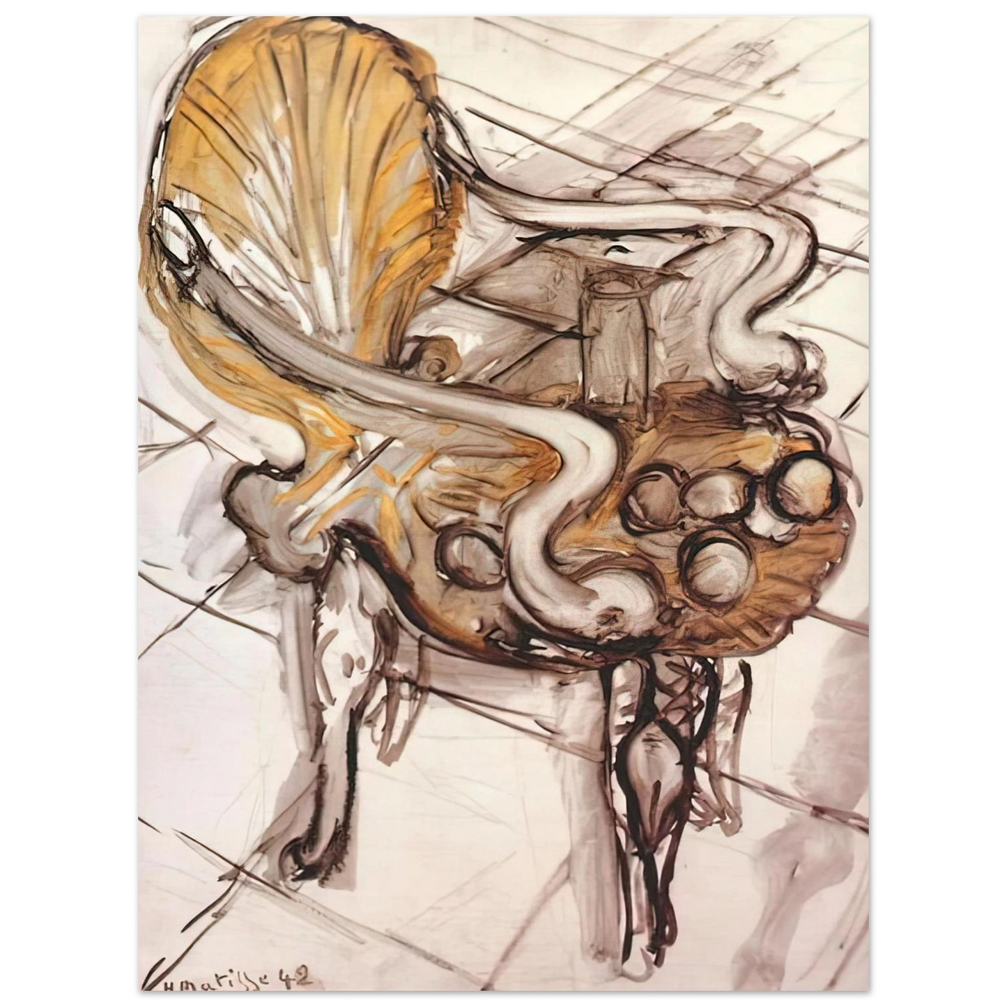Henri Matisse - VENETIAN ARMCHAIR WITH FRUITS 1942 75x100 cm / 30x40inches Fine Art Poster