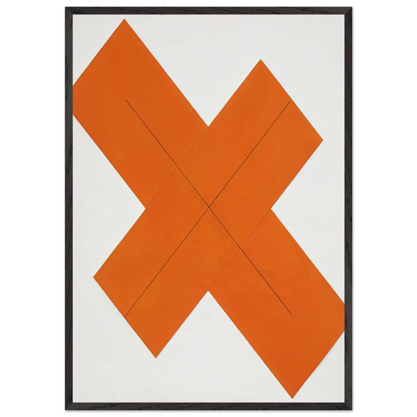 X WITHIN X ORANGE 1981 - Robert Mangold 70x100 cm / 28x40 inches Framed Art Print – Black Wooden Frame