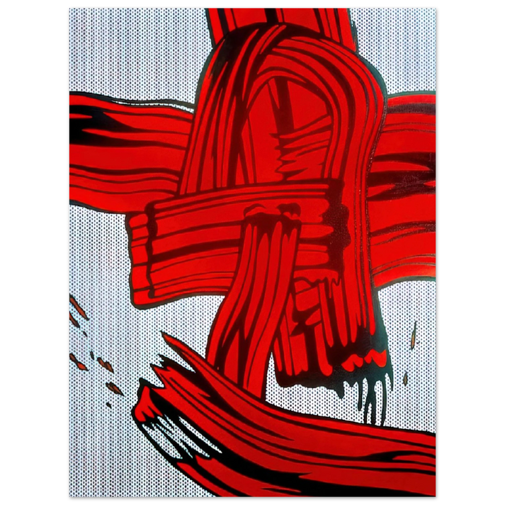 Roy Lichtenstein - RED PAINTING BRUSHSTROKE 1965 75x100 cm / 30x40inches Fine Art Poster