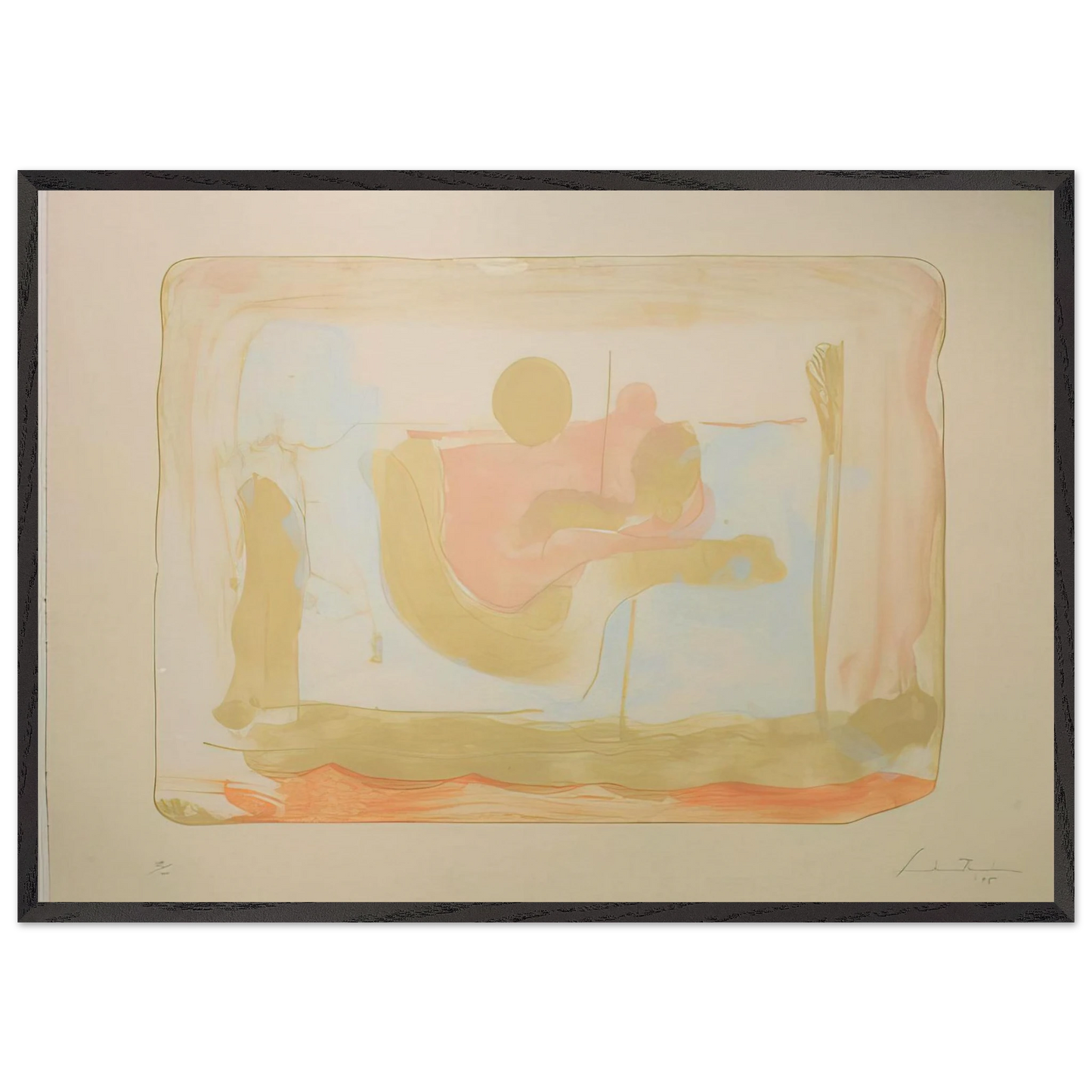 Reflections I - 1995 - Helen Frankenthaler 70x100 cm / 28x40 inches Framed Art Print – Black Wooden Frame