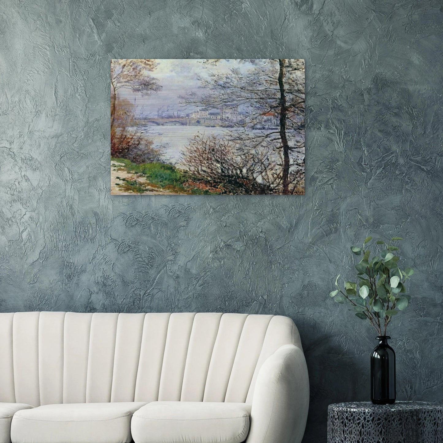 The Banks of the Seine, Ile de la Grande-Jatte - claude monet Brushed Aluminum Print - 70x100 cm / 28x40 inches | claude monet Aluminum Print | claude monet Prints