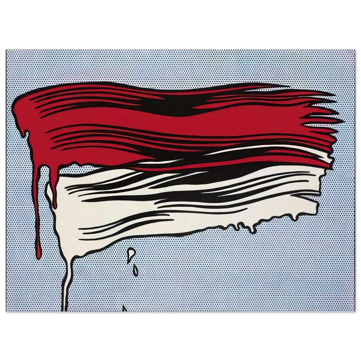 Roy Lichtenstein - RED AND WHITE BRUSHSTROKES 1965 75x100 cm / 30x40inches Fine Art Poster