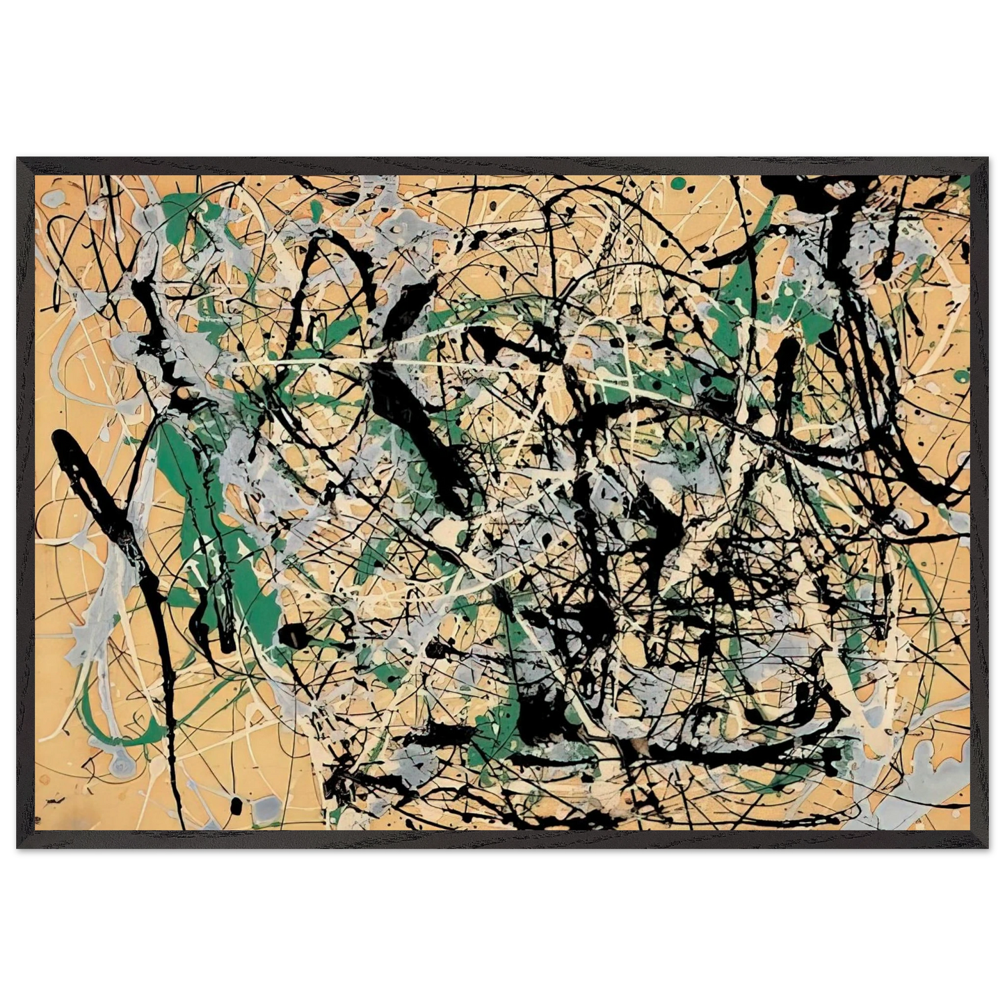 NUMBER 17 1949 - Jackson Pollock 70x100 cm / 28x40 inches Framed Art Print – Black Wooden Frame