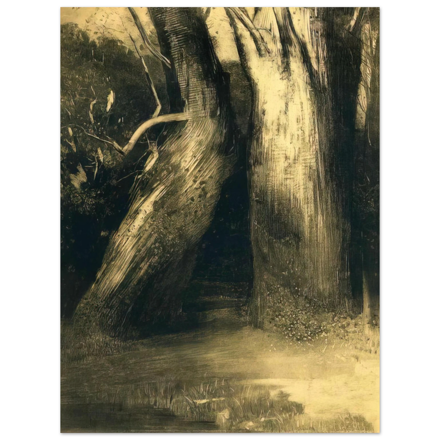 Odilon Redon - TWO TREES 1875 75x100 cm / 30x40inches Fine Art Poster