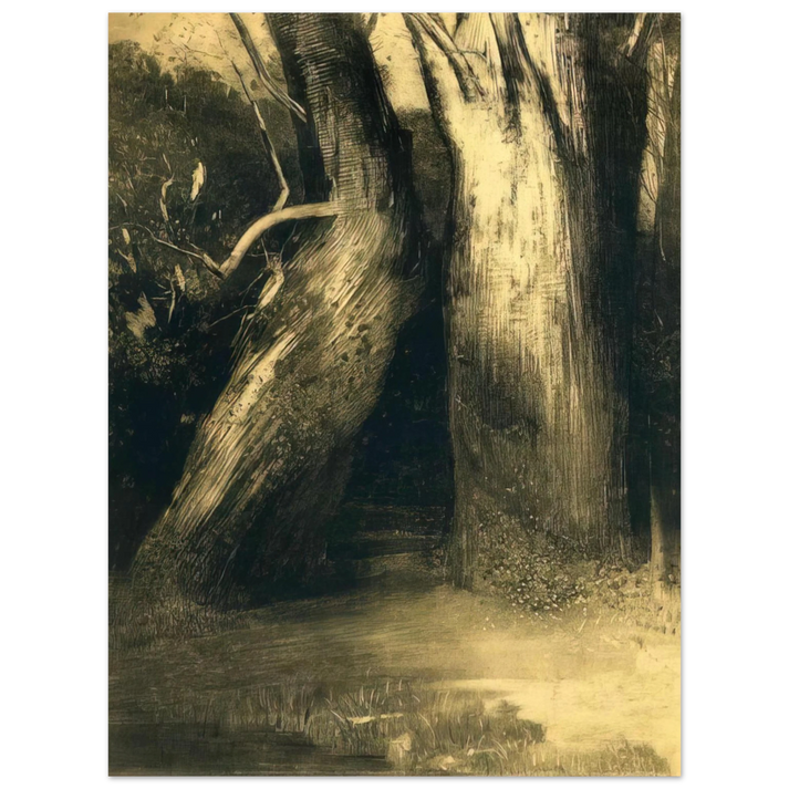 Odilon Redon - TWO TREES 1875 75x100 cm / 30x40inches Fine Art Poster