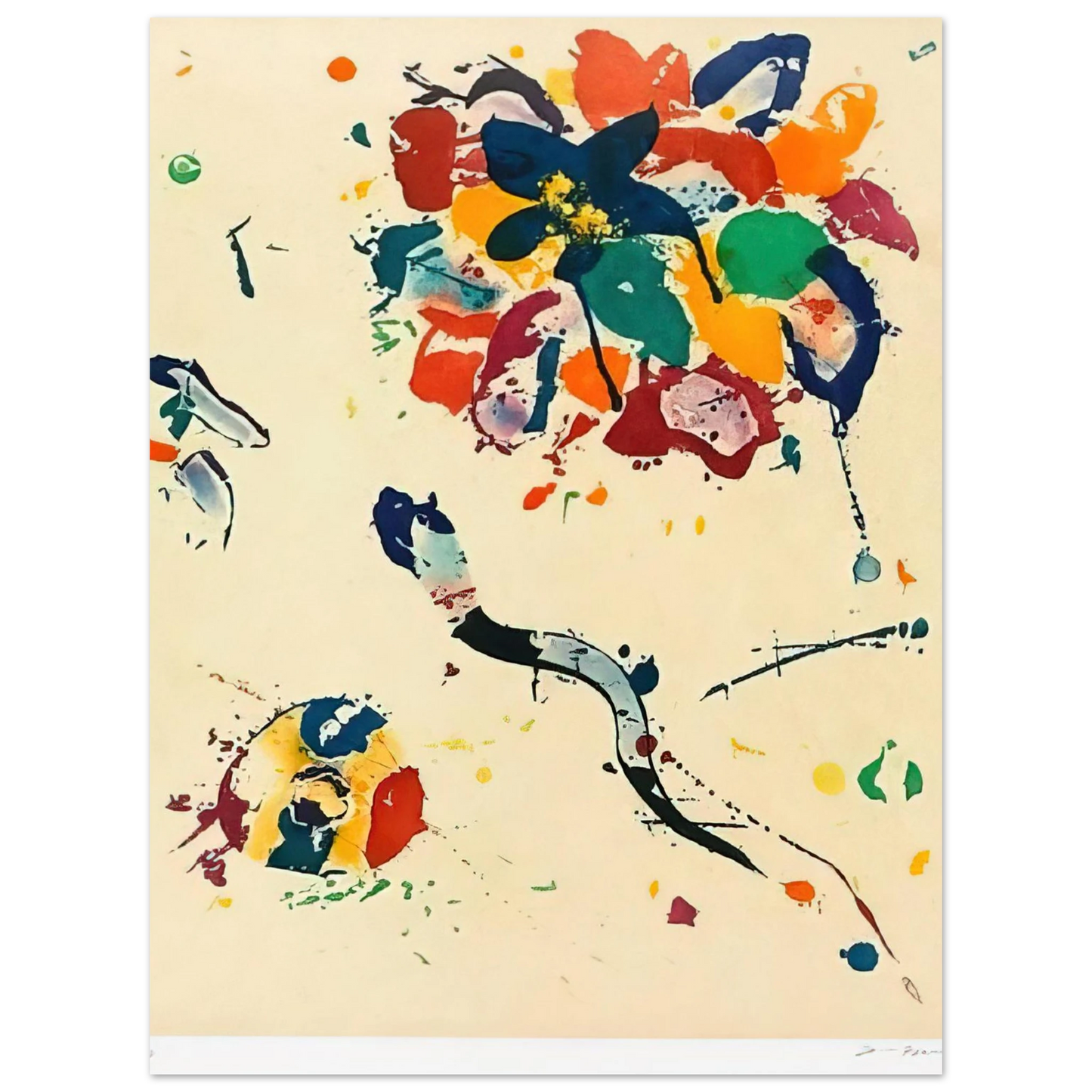 Sam Francis - Untitled SFE 075 75x100 cm / 30x40inches Fine Art Poster