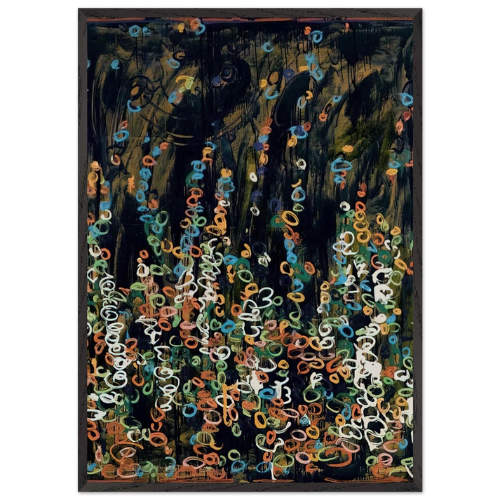 Sognato acquarello e dipinto a smalto - 1984 - Mario Schifano 70x100 cm / 28x40 inches Framed Art Print – Black Wooden Frame