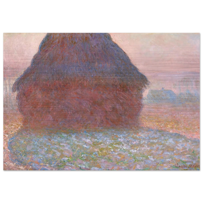 Grainstack in Sunshine - claude monet Brushed Aluminum Print - 70x100 cm / 28x40 inches | claude monet Aluminum Print | claude monet Prints