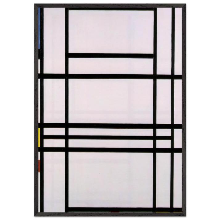 Composition No10 - Piet Mondrian 70x100 cm / 28x40 inches Framed Art Print – Black Wooden Frame