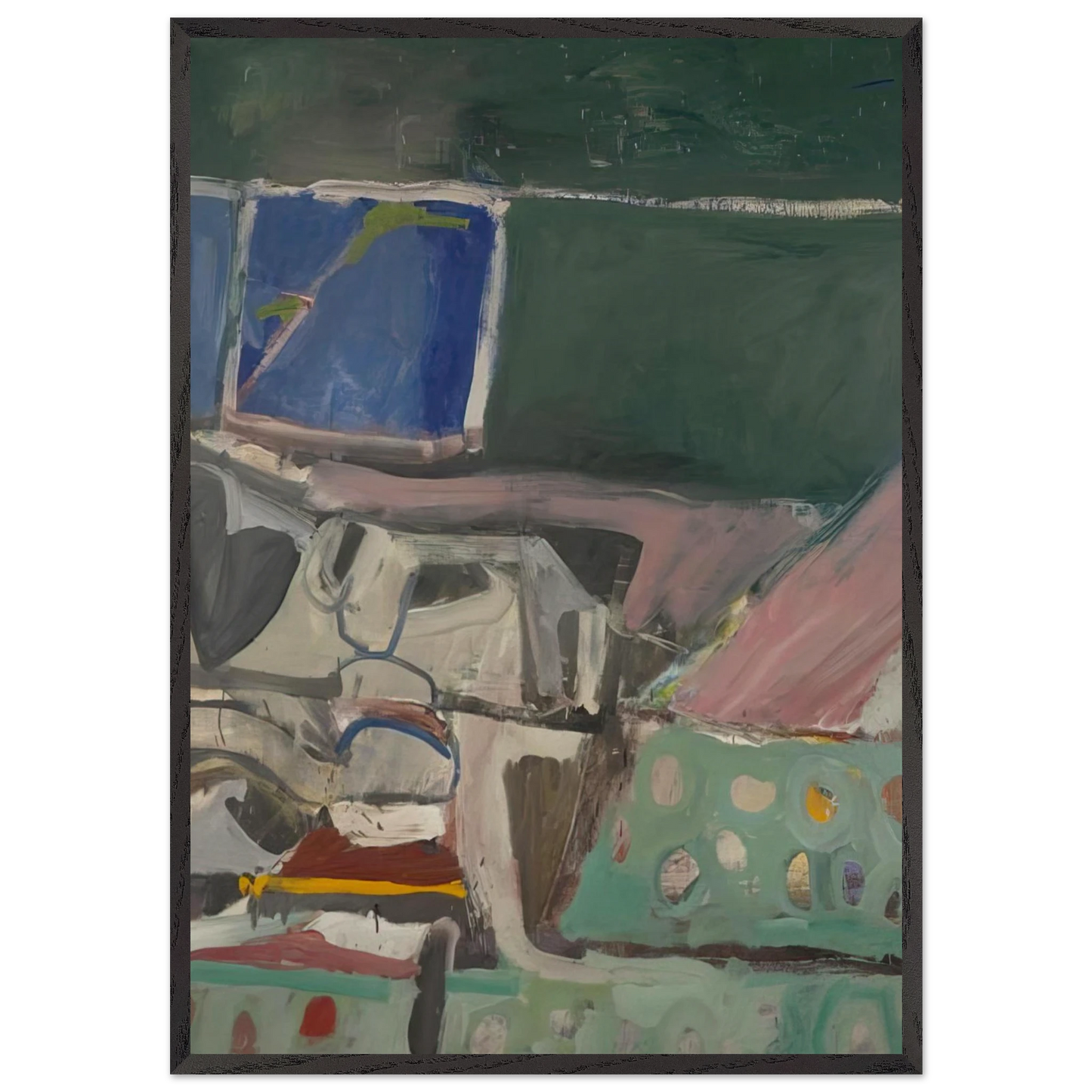 Berkeley 58 - Richard Diebenkorn 70x100 cm / 28x40 inches Framed Art Print – Black Wooden Frame