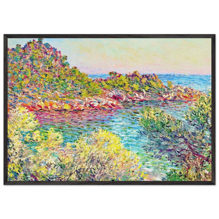 Landscape near Montecarlo - claude monet 70x100 cm / 28x40 inches Framed Art Print – Black Wooden Frame