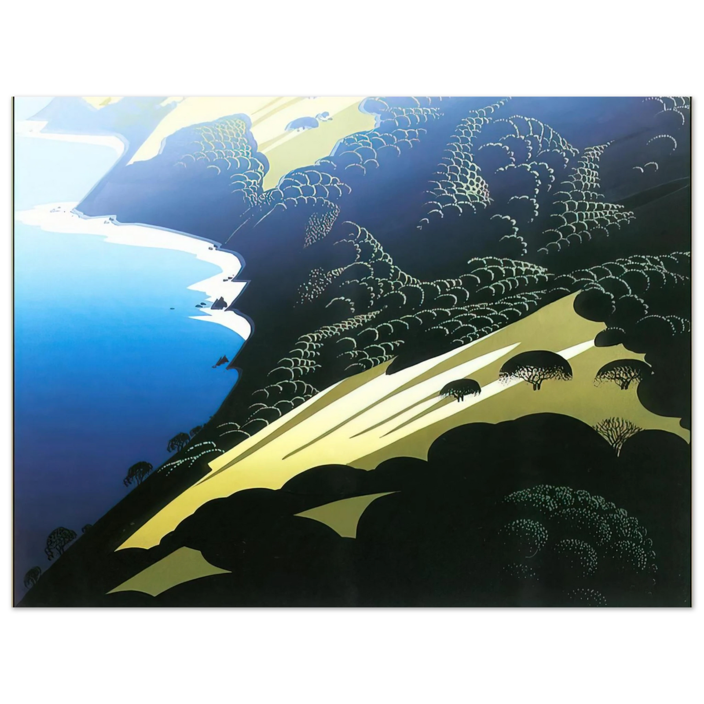 Eyvind Earle - Seaside Pastures 75x100 cm / 30x40inches Fine Art Poster