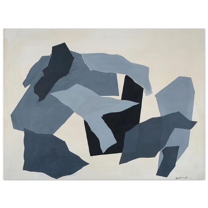 Robert Goodnough - Grey Forms - 1965 75x100 cm / 30x40inches Fine Art Poster