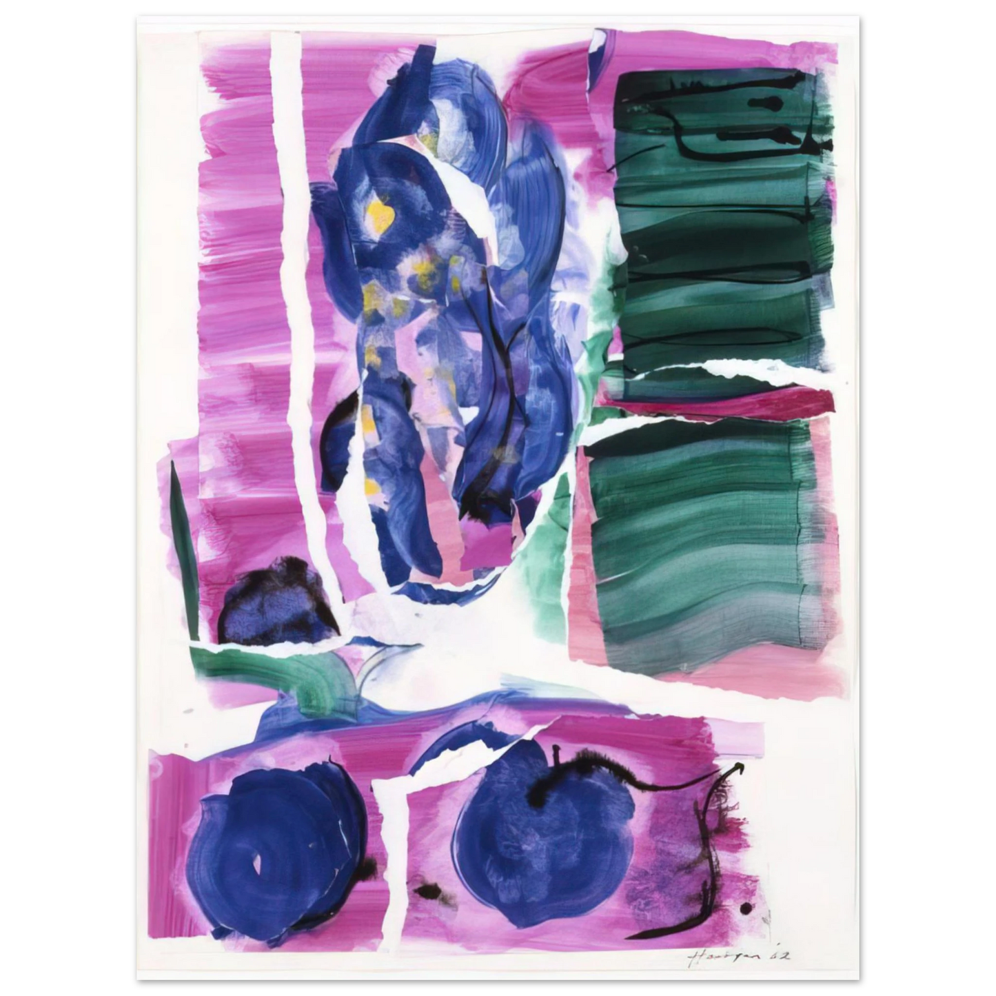 Grace Hartigan - VARIATIONS I ON CLARKS COVE 1962 75x100 cm / 30x40inches Fine Art Poster