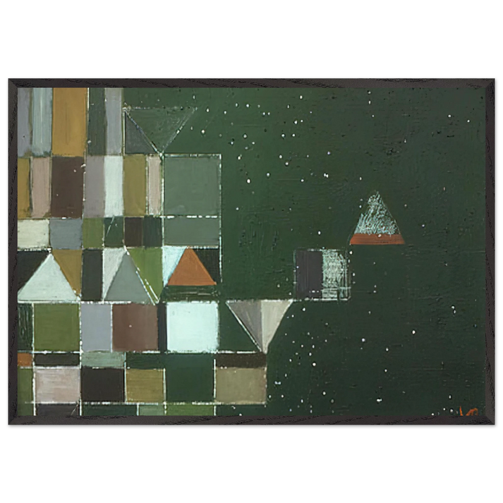 Square Motif Green Lilac - 1948 - Victor Pasmore 70x100 cm / 28x40 inches Framed Art Print – Black Wooden Frame