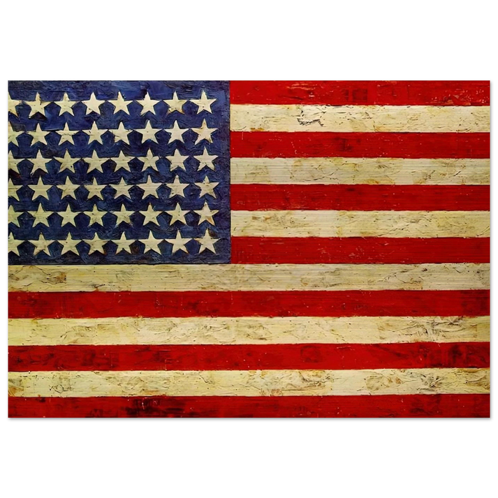 FLAG - Jasper Johns Brushed Aluminum Print - 70x100 cm / 28x40 inches | Jasper Johns Aluminum Print | Jasper Johns Prints