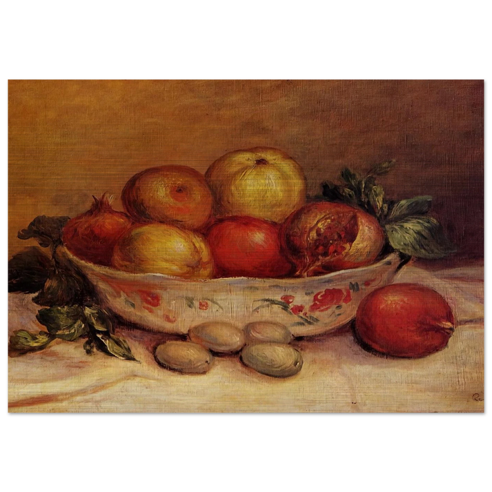 Still Life with Pomegranates - Pierre-Auguste Renoir Brushed Aluminum Print - 70x100 cm / 28x40 inches | Pierre-Auguste Renoir Aluminum Print | Pierre-Auguste Renoir Prints