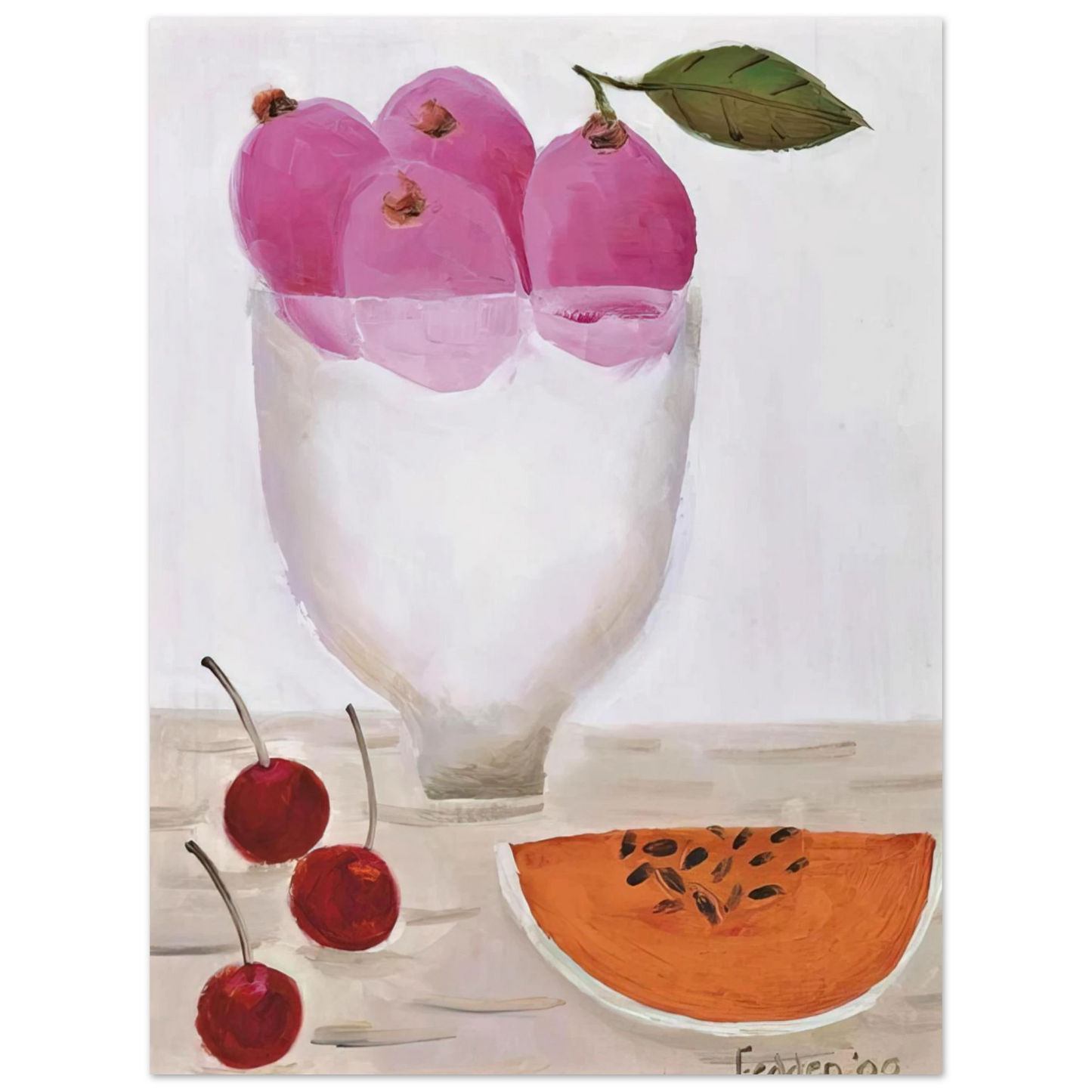 Mary Fedden - Three Cherries - 2000 75x100 cm / 30x40inches Fine Art Poster