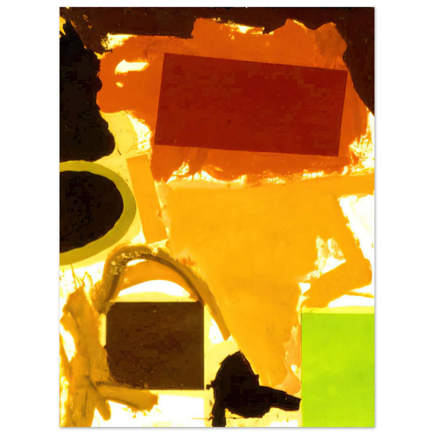 Ronnie Landfield - Abstract Painting with Boxes 2 - 1963 75x100 cm / 30x40inches Fine Art Poster