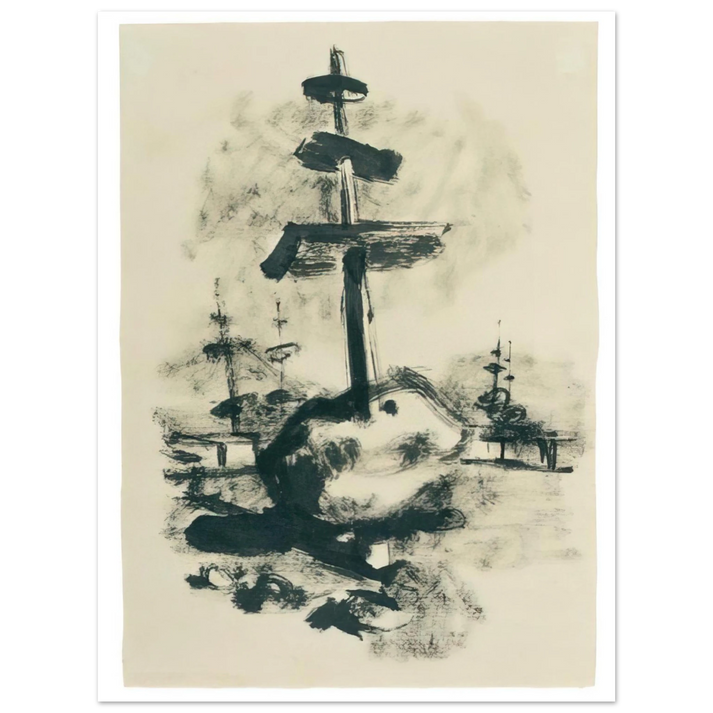 Julius Bissier - Come un monumento asiatico - 1936 75x100 cm / 30x40inches Fine Art Poster