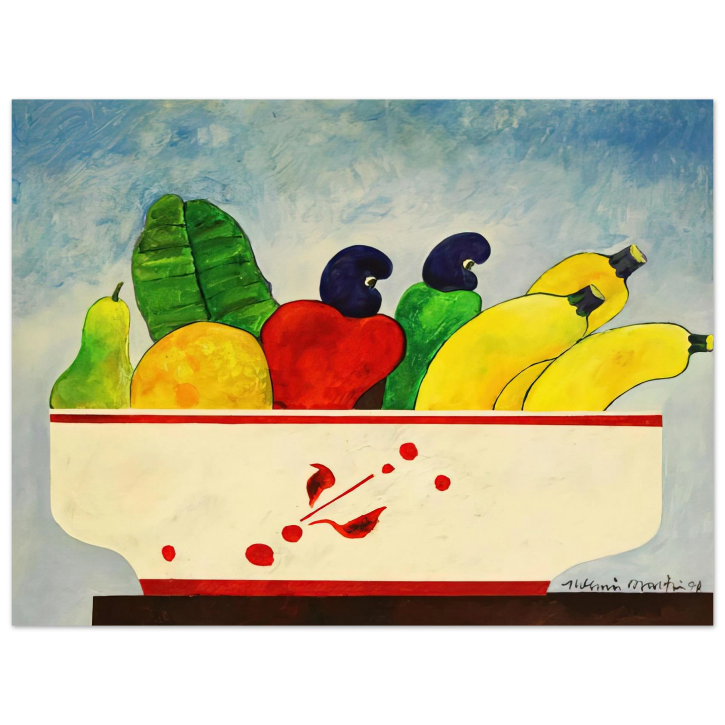 Aldemir Martins - Cesta Com Frutas - 1998 75x100 cm / 30x40inches Fine Art Poster
